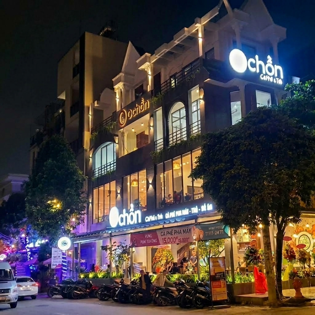 thiết kế và thi công quán cà phê chồn bạch đằng
