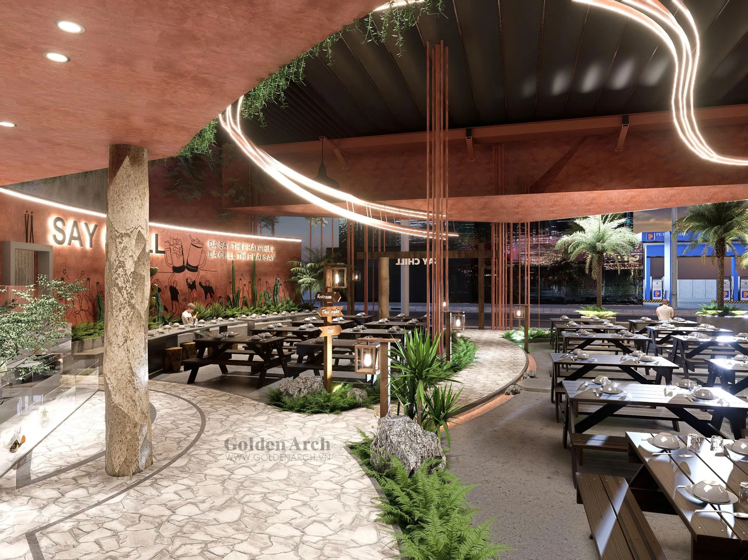 Trang chủ 54 thiết kế nhà hàng đẹp, thiết kế nhà hàng chill lê quang định gò vấp, thiết kế say chill