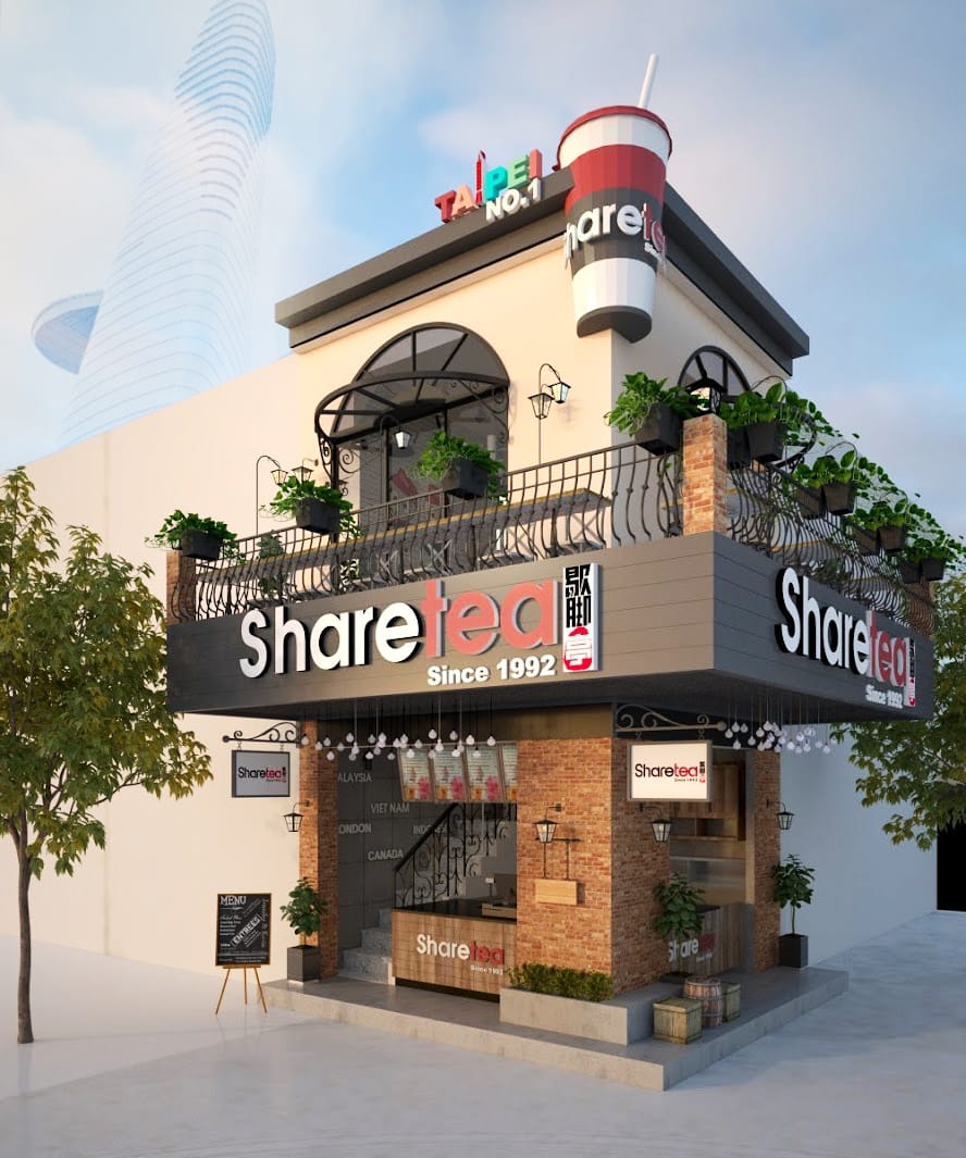 Trang chủ 26 thiết kế quán trà sữa sharetea nguyễn huệ đẹp