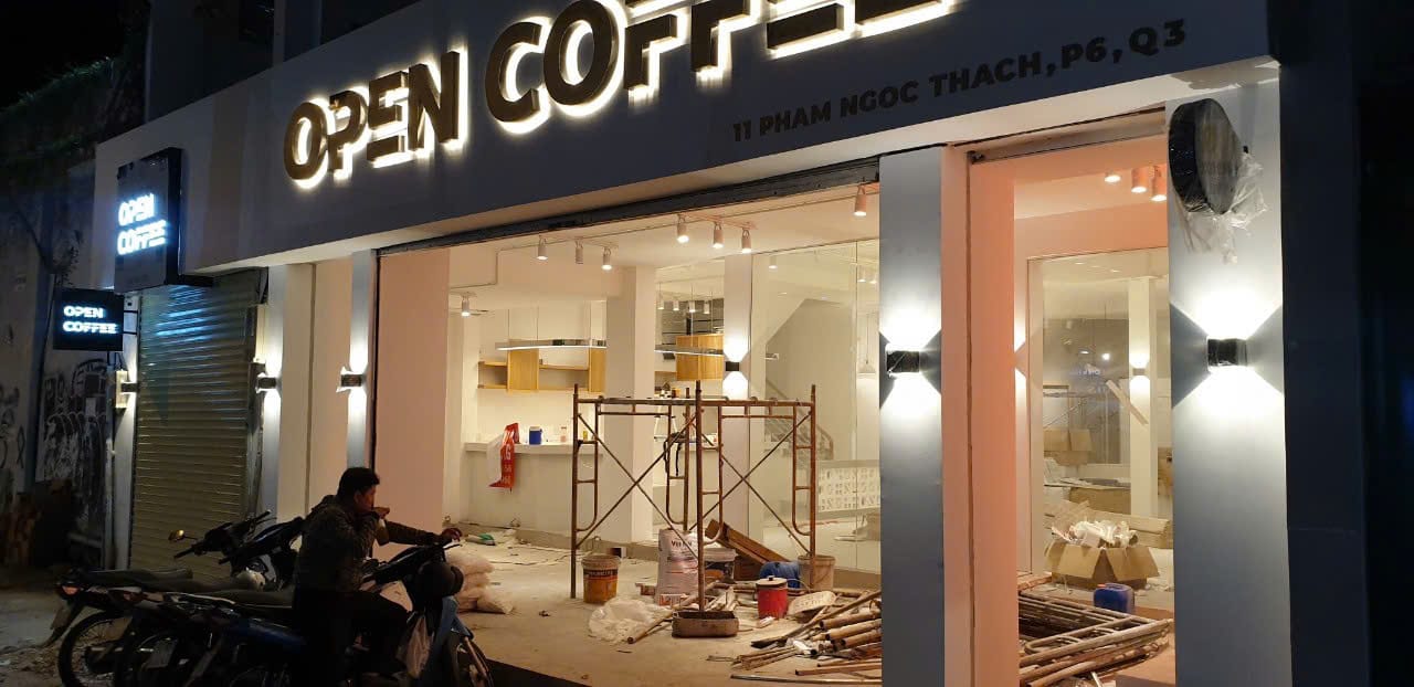 Trang chủ 19 thiet ke thi cong quán cà phê đẹp quận 3, open coffee phạm ngọc thạch