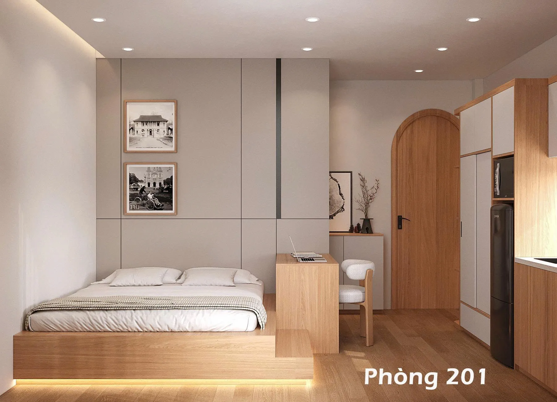 thiết kế thi công căn hộ dịch vu phong cách japanese