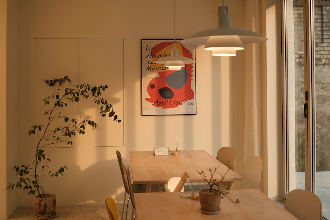 minimalist smart home interior warm ambient lighting no visible devices
